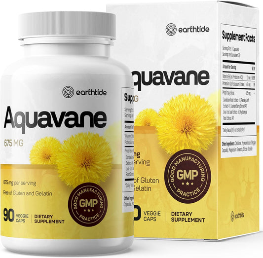 Aquavane Natural Diuretic Water Pills for Swollen Feet & Legs - Herbal Relief for Water Retention, Reduce Swelling & Bloating