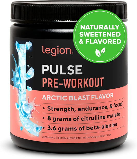 Arctic Blast - All Natural Nitric Oxide Preworkout Drink for Energy Boost, Creatine-Free, Naturally Sweetened with Beta Alanine, Citrulline, Alpha GPC
