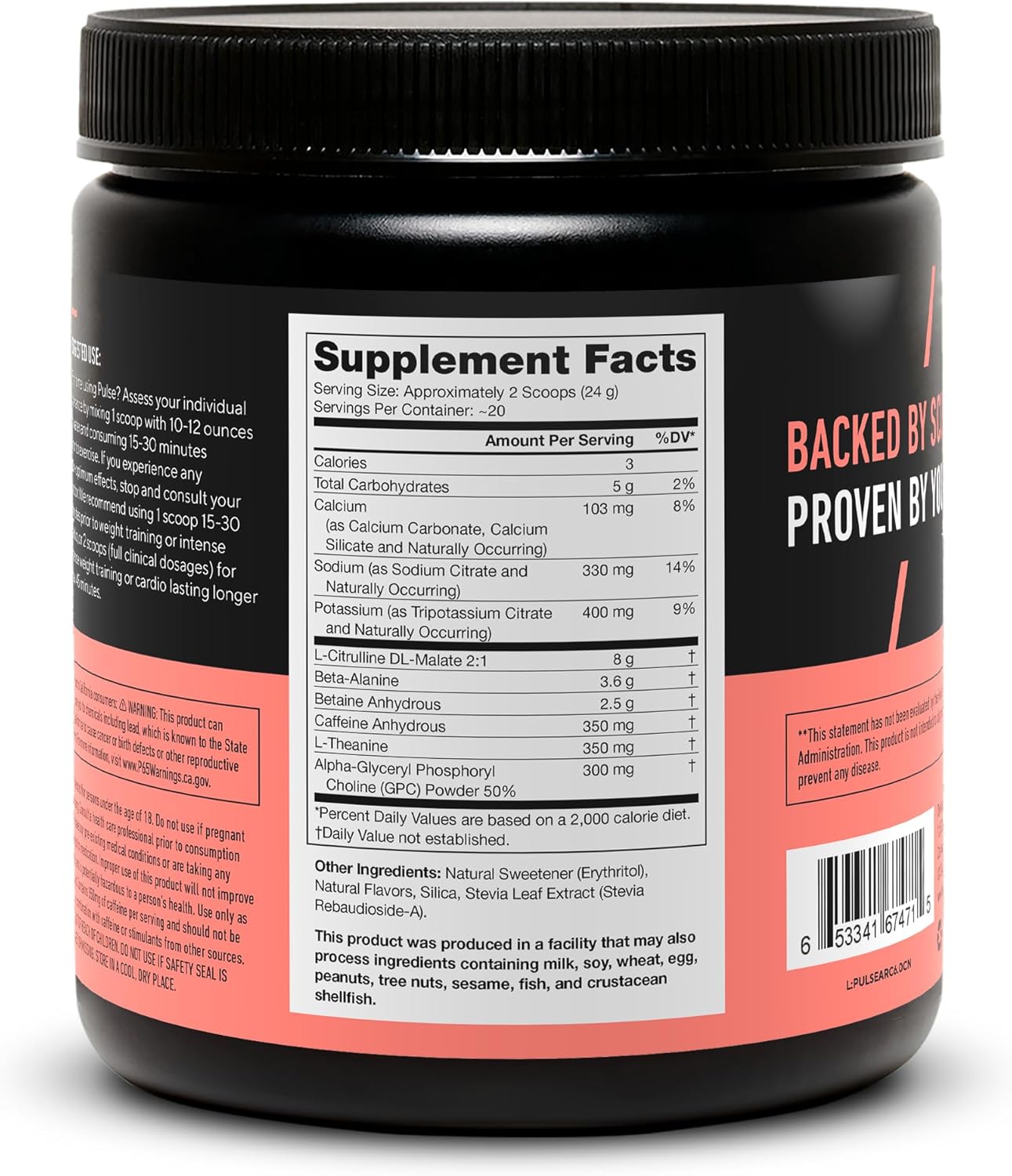 Arctic Blast - All Natural Nitric Oxide Preworkout Drink for Energy Boost, Creatine-Free, Naturally Sweetened with Beta Alanine, Citrulline, Alpha GPC