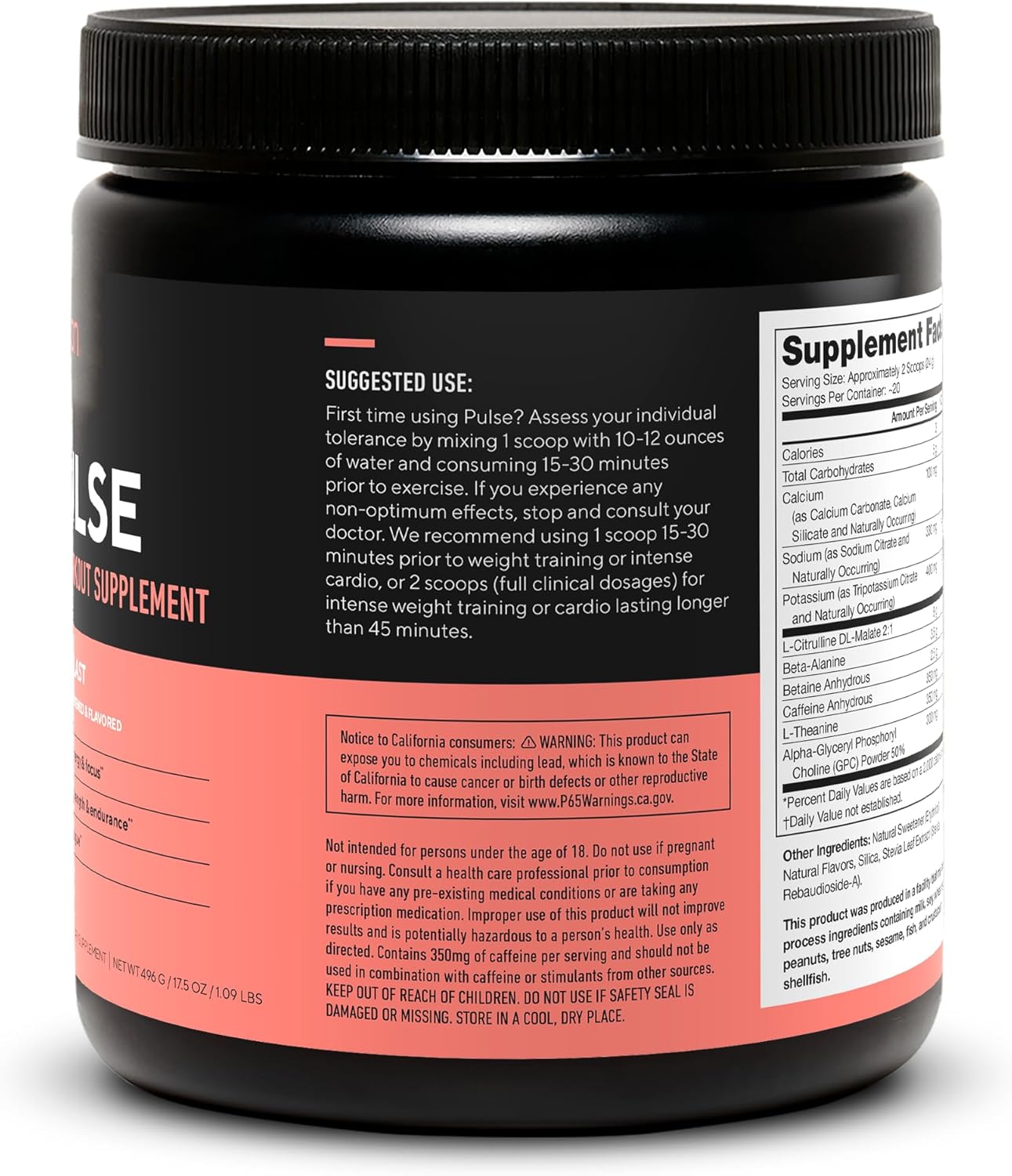 Arctic Blast - All Natural Nitric Oxide Preworkout Drink for Energy Boost, Creatine-Free, Naturally Sweetened with Beta Alanine, Citrulline, Alpha GPC