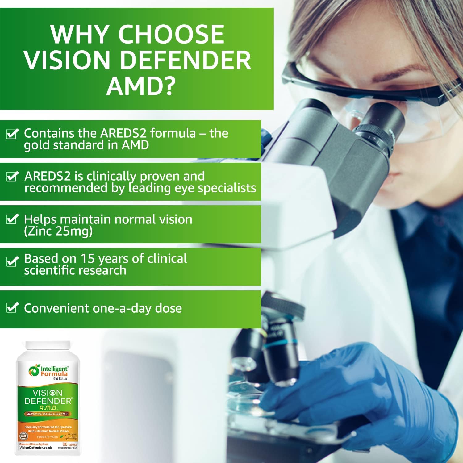 AREDS2 Formula Vision Defender Bundle with Meso-Zeaxanthin for Macula Health - Vegan Supplement (90 Days)