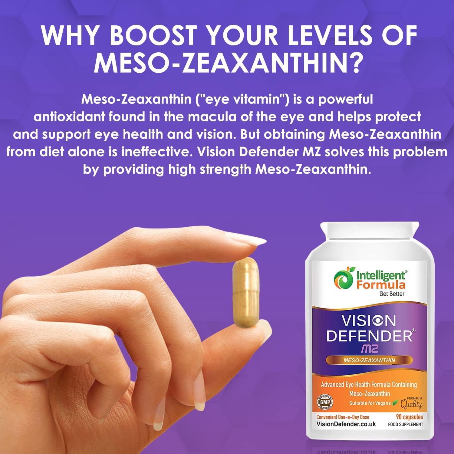 AREDS2 Formula Vision Defender Bundle with Meso-Zeaxanthin for Macula Health - Vegan Supplement (90 Days)