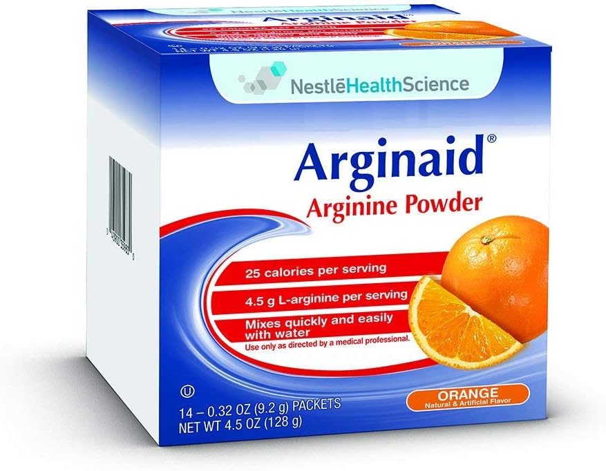 Arginaid Orange Flavor Powdered Mix with 9.2g of Arginine - Case of 56 Packets