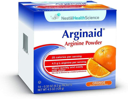 Arginaid Orange Flavor Powdered Mix with 9.2g of Arginine - Case of 56 Packets