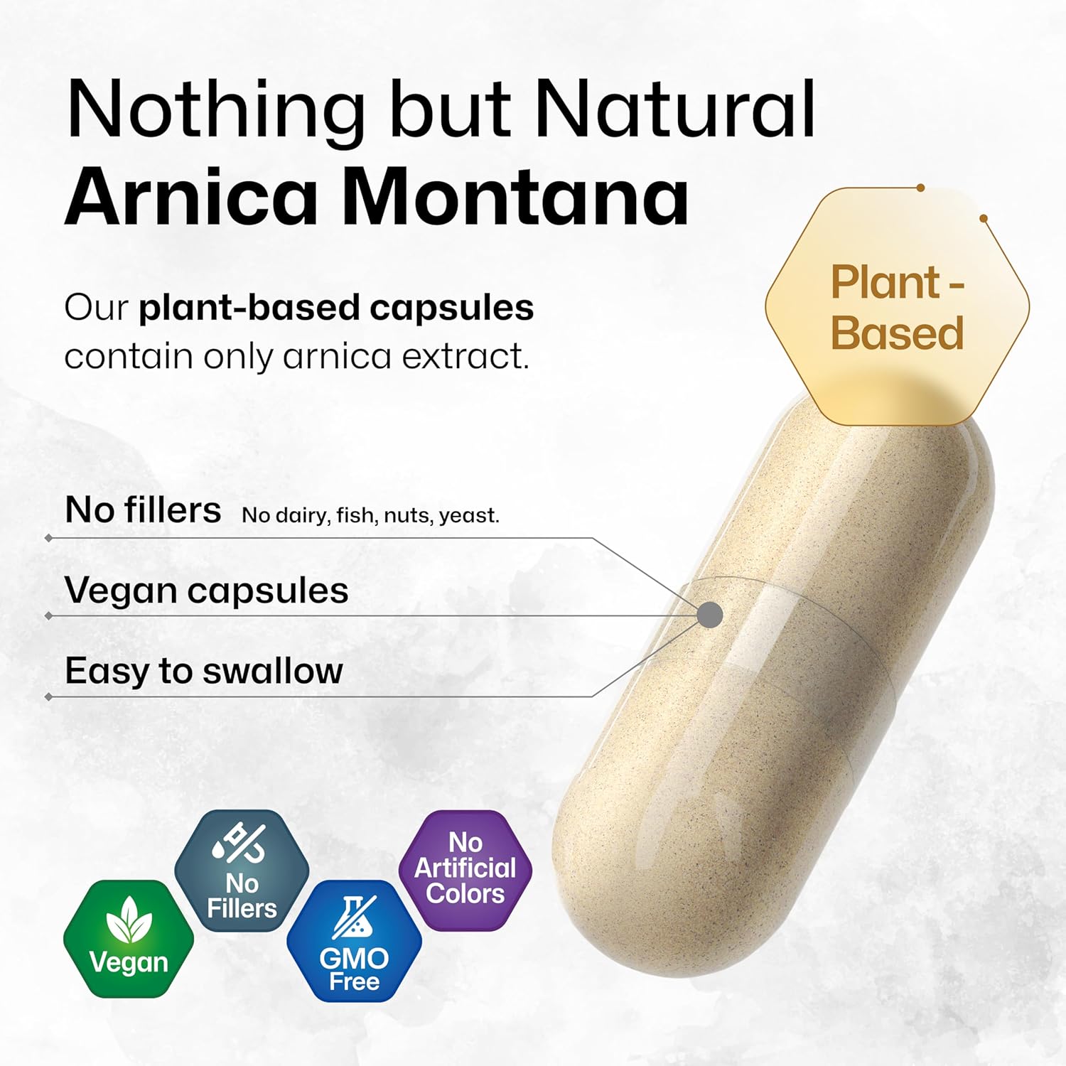 Arnica Montana Capsules - 500mg Vegan Capsules for Bruising and Swelling - 100 Count