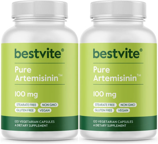 Artemisinin 100mg (480 Vegetarian Capsules) - Vegan, Gluten Free, Non GMO - Pack of 2 - No Stearates, Flow Agents
