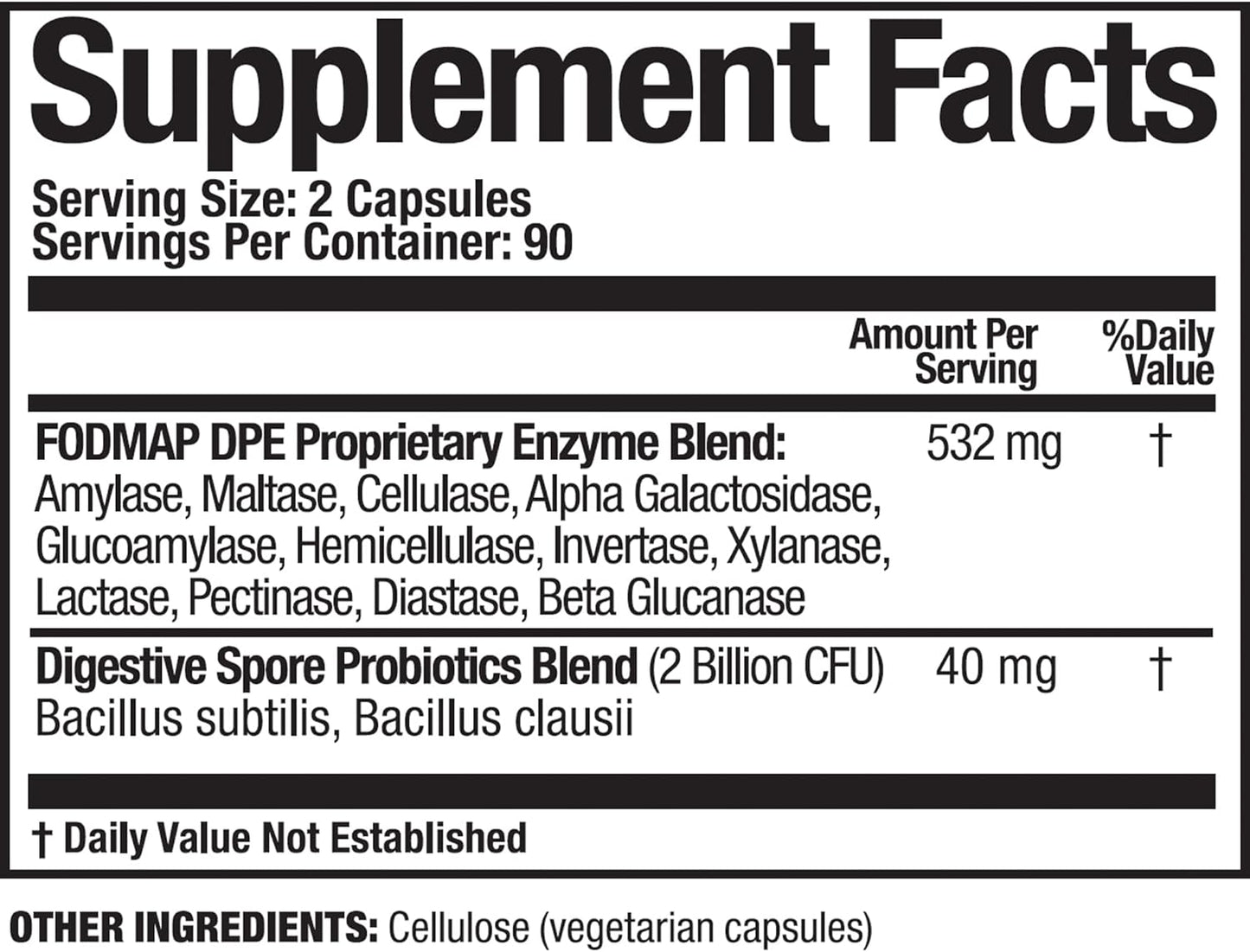 Arthur Andrew Medical FODMAP DPE 180 Capsules - Digestive Probiotics & Enzymes for FODMAP Intolerance, Vegan & Non-GMO