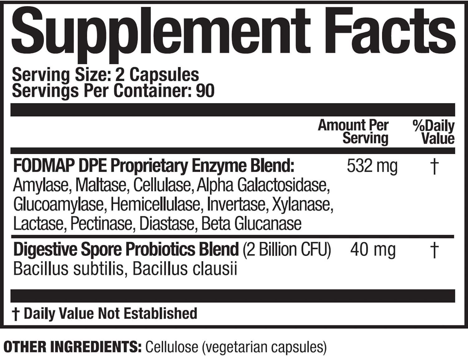 Arthur Andrew Medical FODMAP DPE 180 Capsules - Digestive Probiotics & Enzymes for FODMAP Intolerance, Vegan & Non-GMO