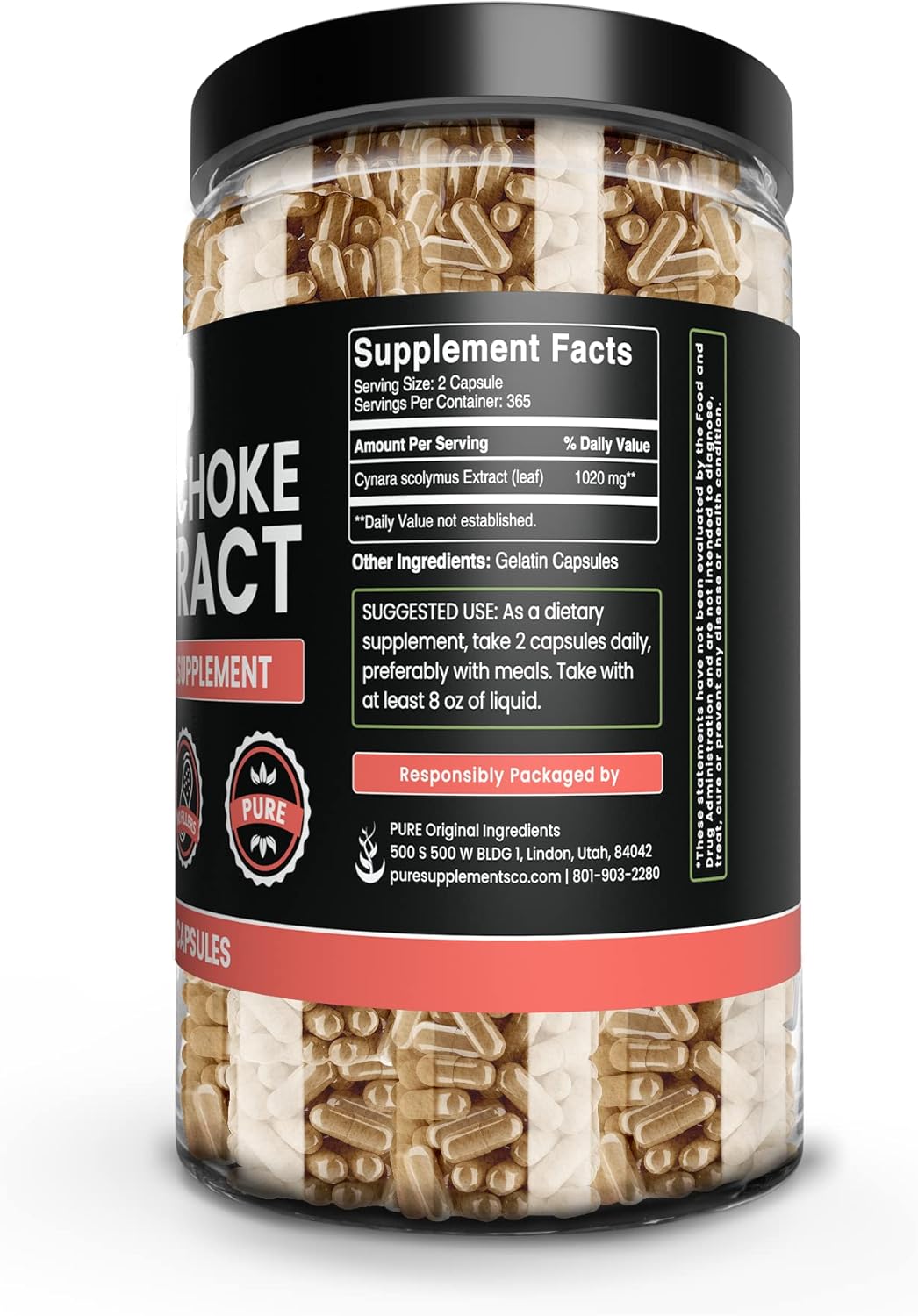 Artichoke Extract Capsules - 730 Count, Pure Ingredients, No Magnesium or Rice Fillers, Lab Verified