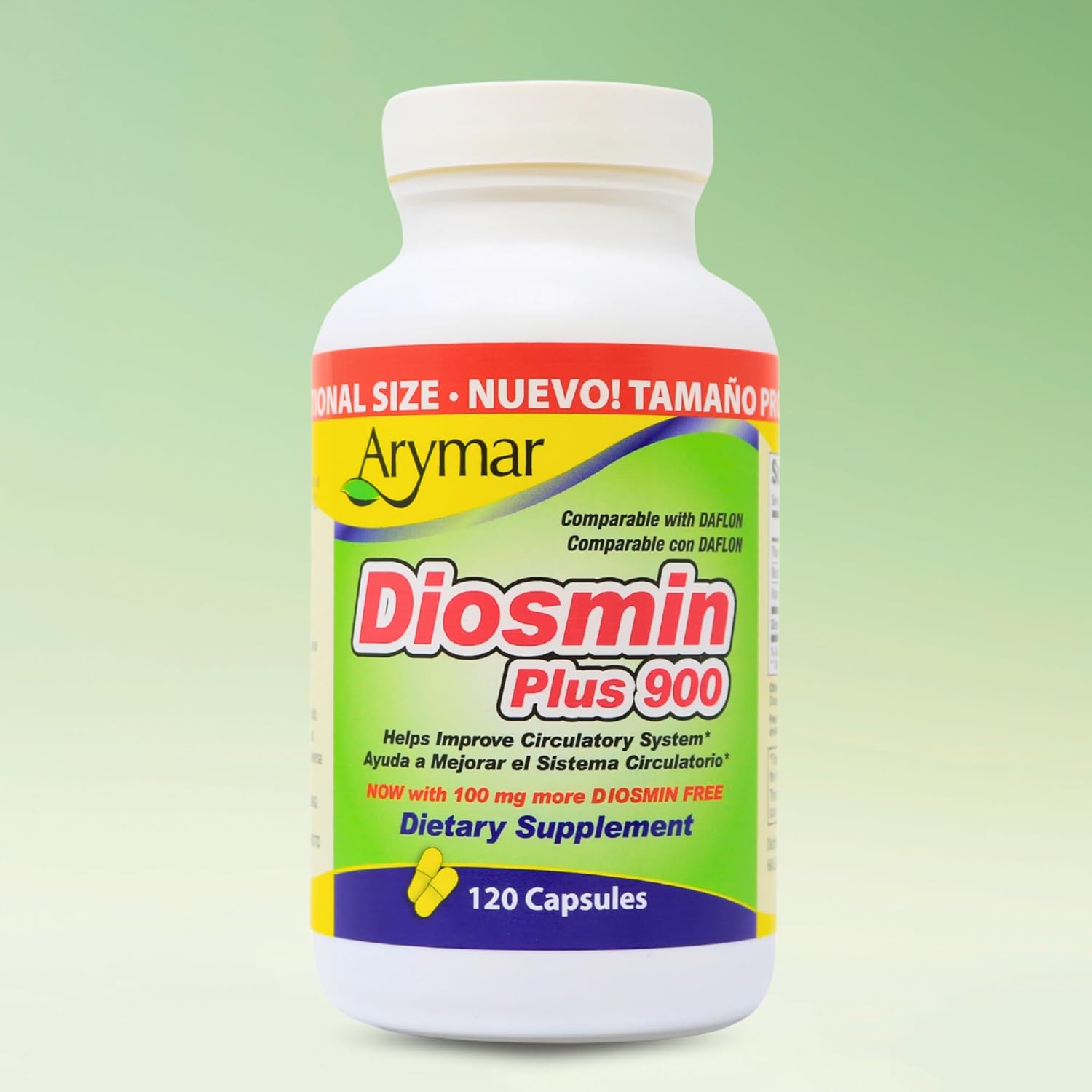 Arymar Diosmin Plus 900 - 1000mg Circulatory System Support Supplement, 120 Capsules