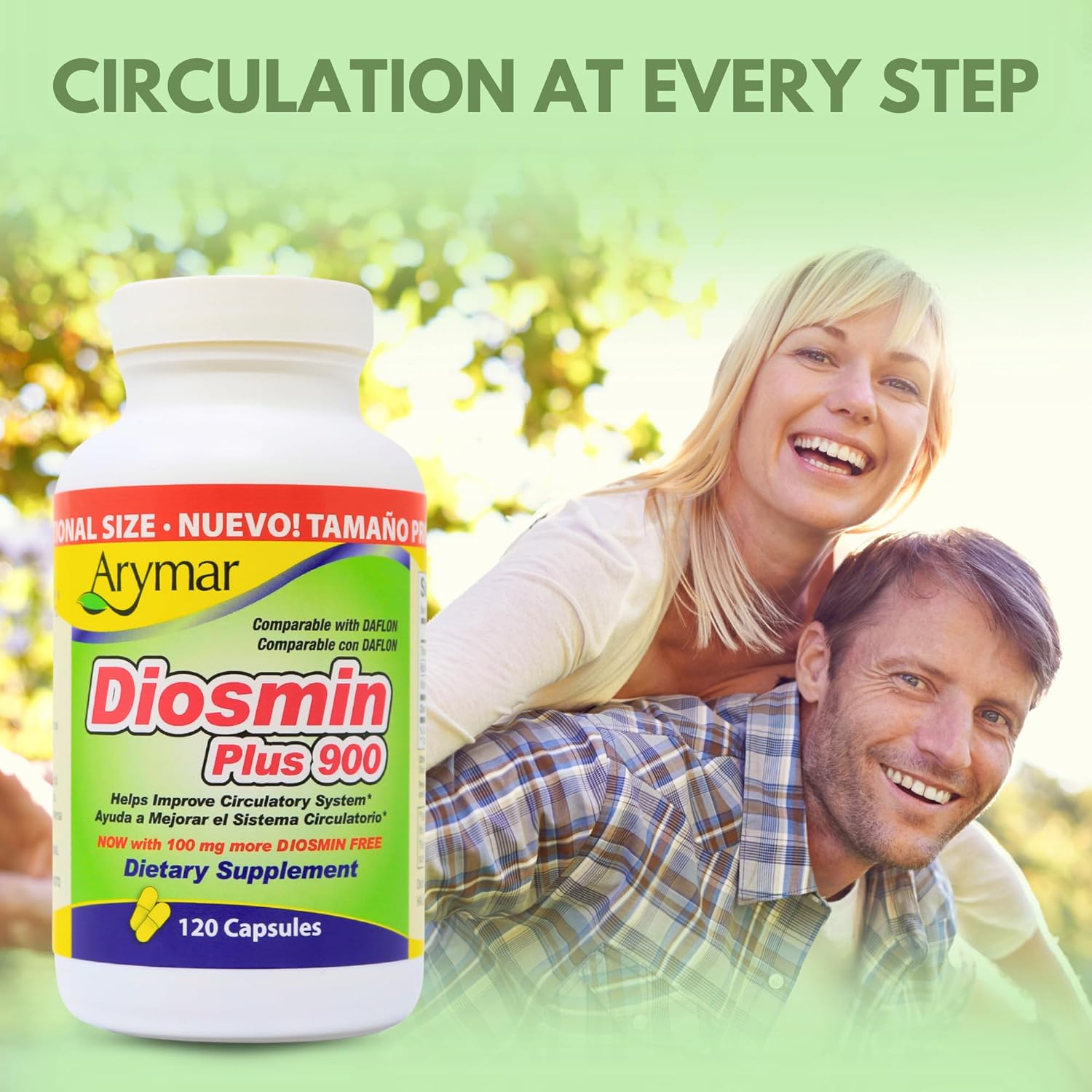 Arymar Diosmin Plus 900 - 1000mg Circulatory System Support Supplement, 120 Capsules