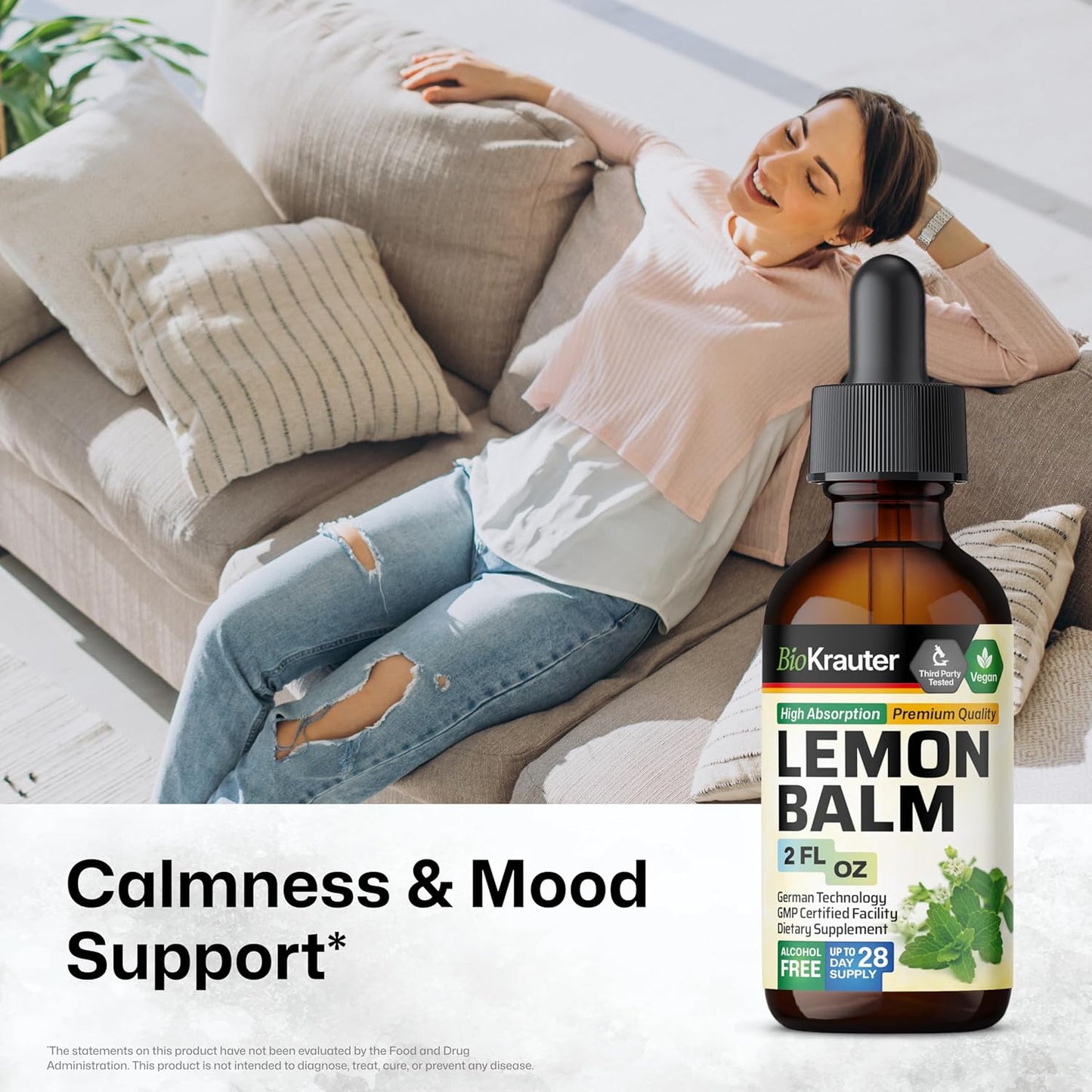 Ashwagandha and Lemon Balm Tinctures Combo Pack - 2 Fl. Oz. Each