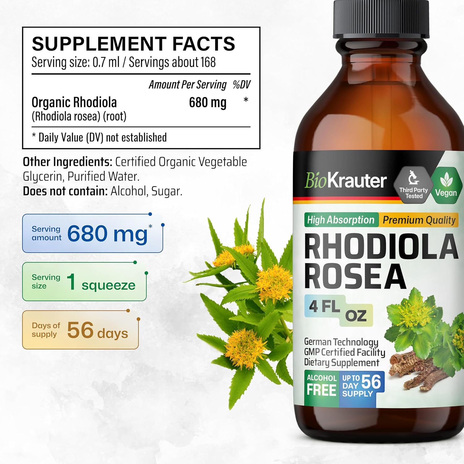 Ashwagandha and Rhodiola Rosea Tincture Bundle - 4 Fl. Oz. Each
