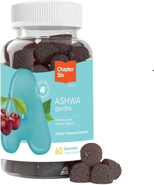 Ashwagandha Gummies for Stress Relief & Relaxation - Mood Support Supplement for Men & Women - Kosher 260mg (60 Count)