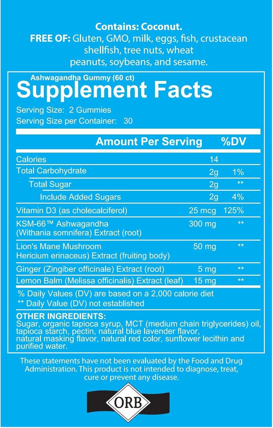 Ashwagandha Gummies Mixed Berry KSM-66 with Lion's Mane & Vitamin-D for Daily Focus Boost - 240 Count, Non-GMO & Gluten-Free
