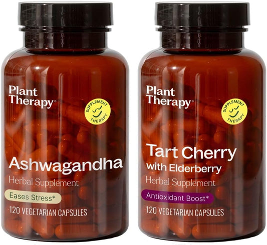 Ashwagandha & Tart Cherry with Elderberry Supplement Capsules for Plant Therapy