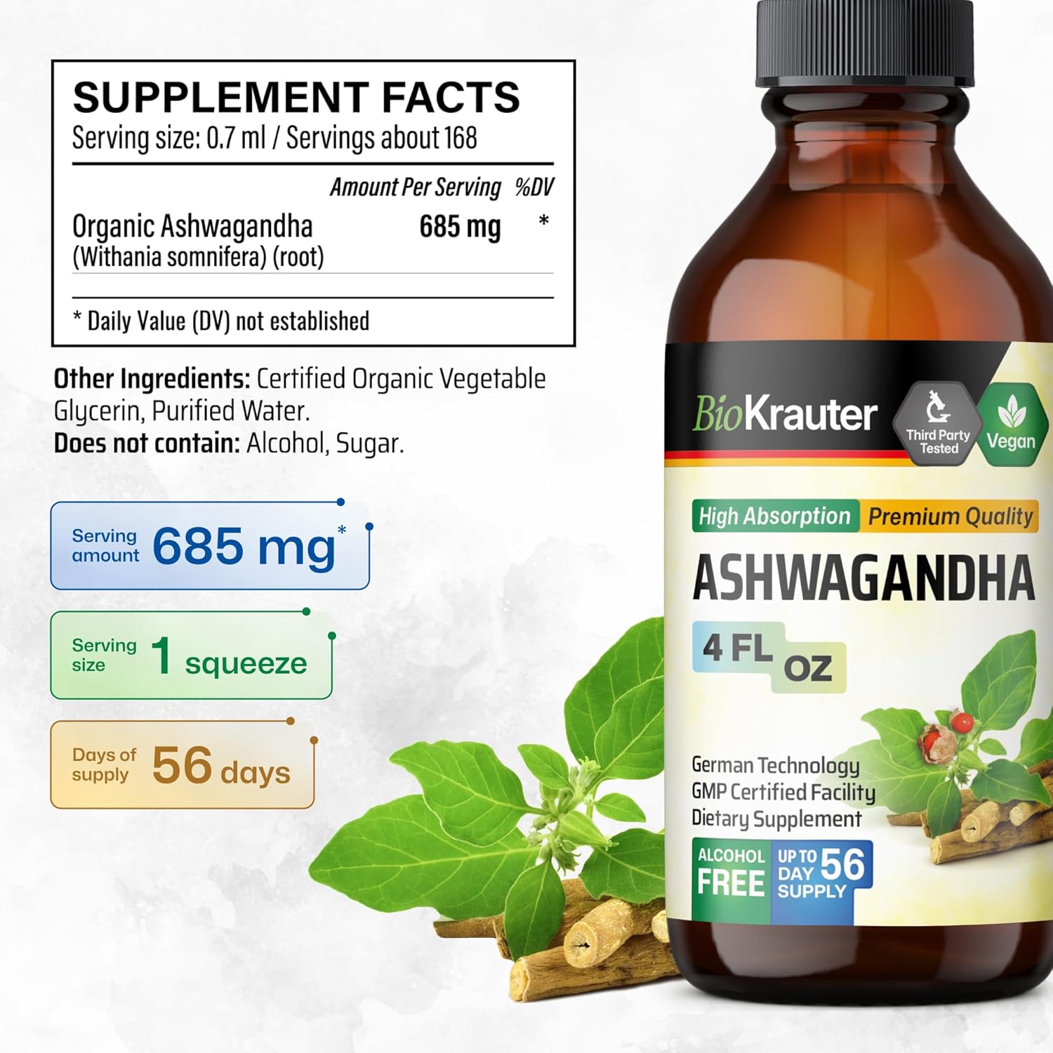Ashwagandha Tincture and Milk Thistle Capsules Bundle - 4 Fl. Oz. & 250 Capsules