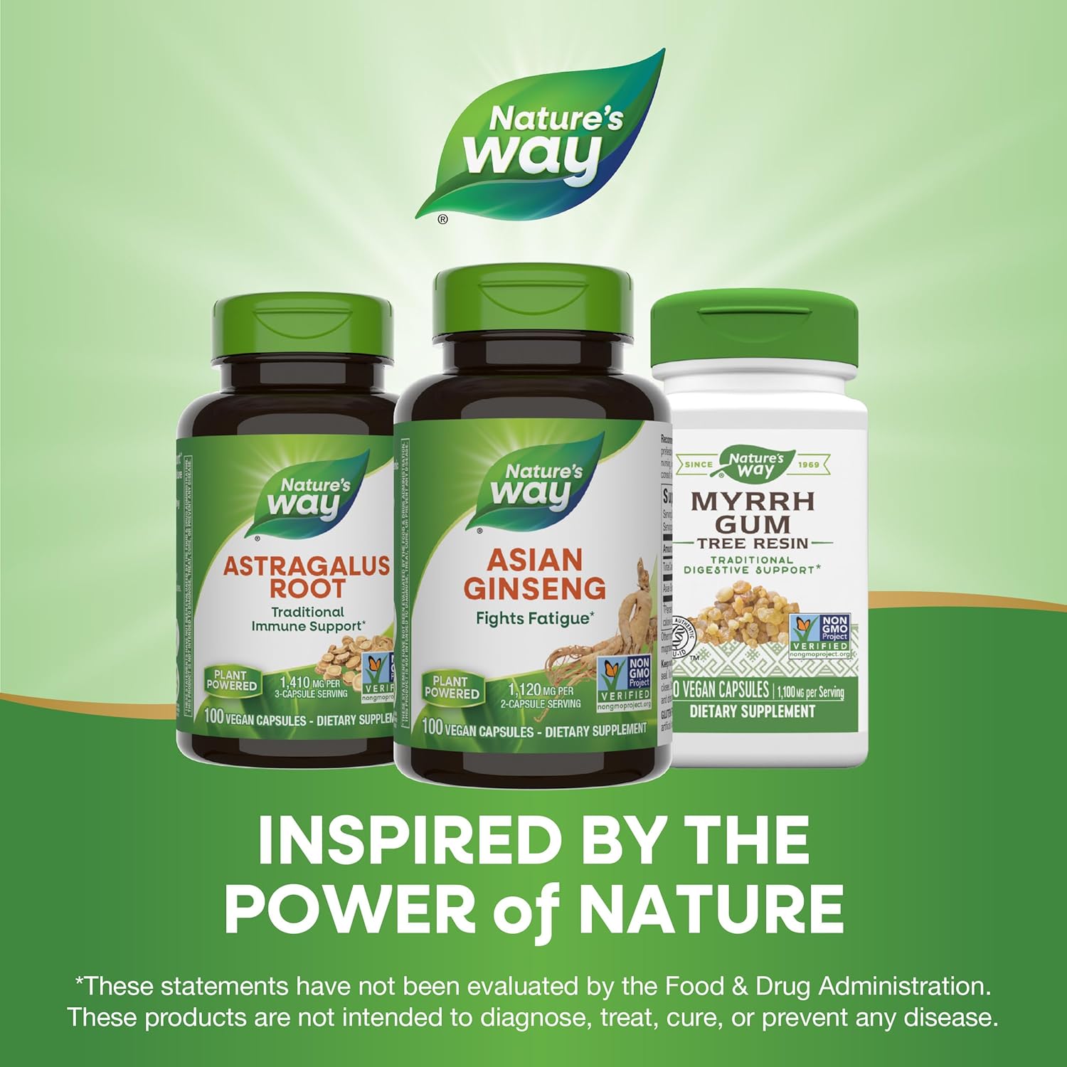 Asian Ginseng Capsules - Fight Fatigue with 1,120mg Per Serving - Non-GMO, Vegan - 100 Capsules