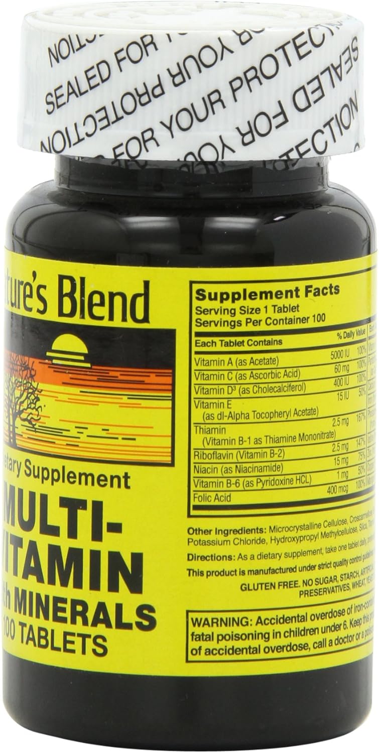 Assorted Nature's Blend NAT B Multivitamin & Mineral Tablets, 100 Count