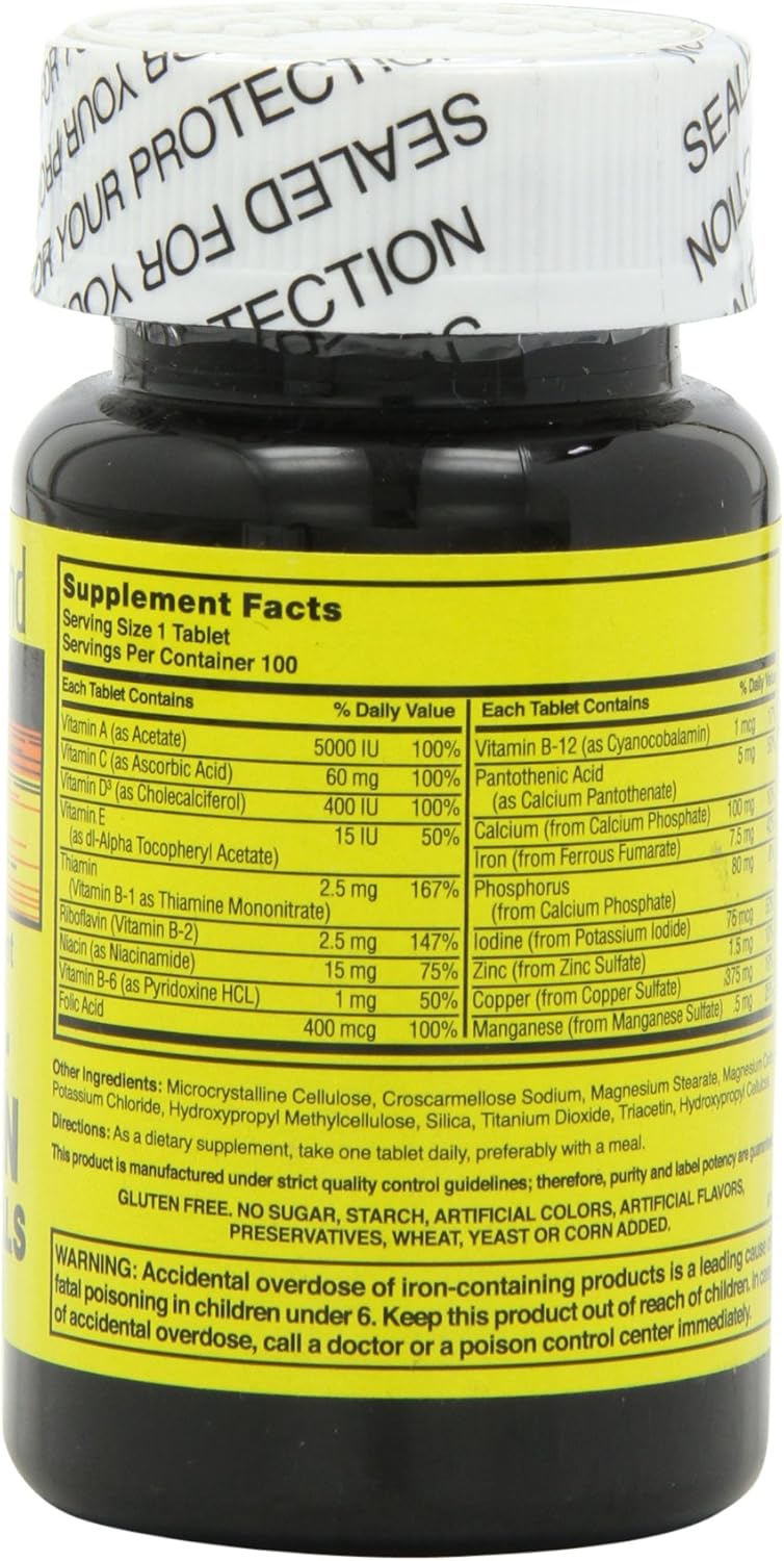 Assorted Nature's Blend NAT B Multivitamin & Mineral Tablets, 100 Count