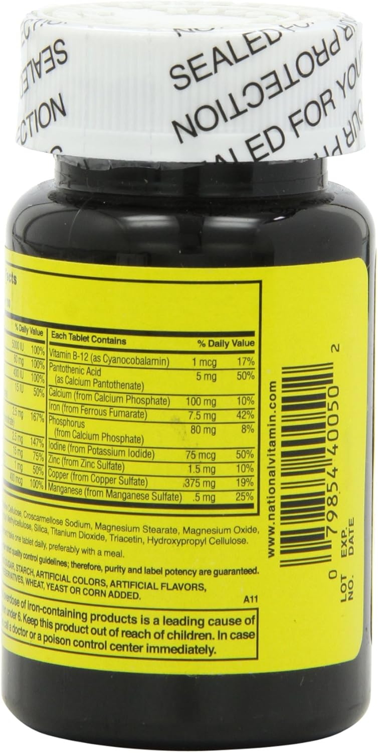 Assorted Nature's Blend NAT B Multivitamin & Mineral Tablets, 100 Count