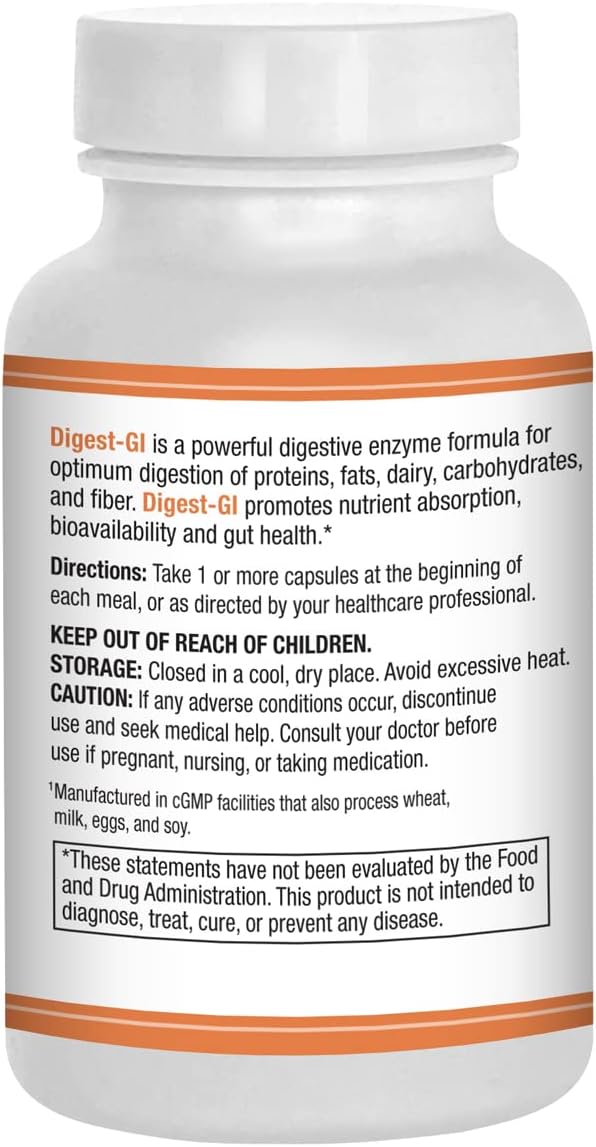 AST Enzymes Digest-GI Digestive Enzyme Capsules for Digestion & Bloating Relief - 90 Vegetarian Capsules for Men & Women