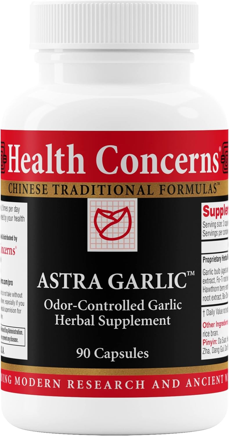 Astra Garlic Capsules - Supports Blood Health - 90 Garlic Supplement Capsules for Improved Health