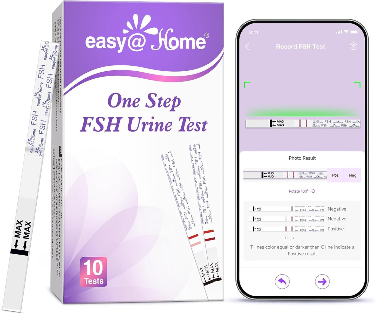 At-Home FSH Menopause Test Kit: 10 Test Strips for Monitoring Ovarian Reserve and Conception Timing