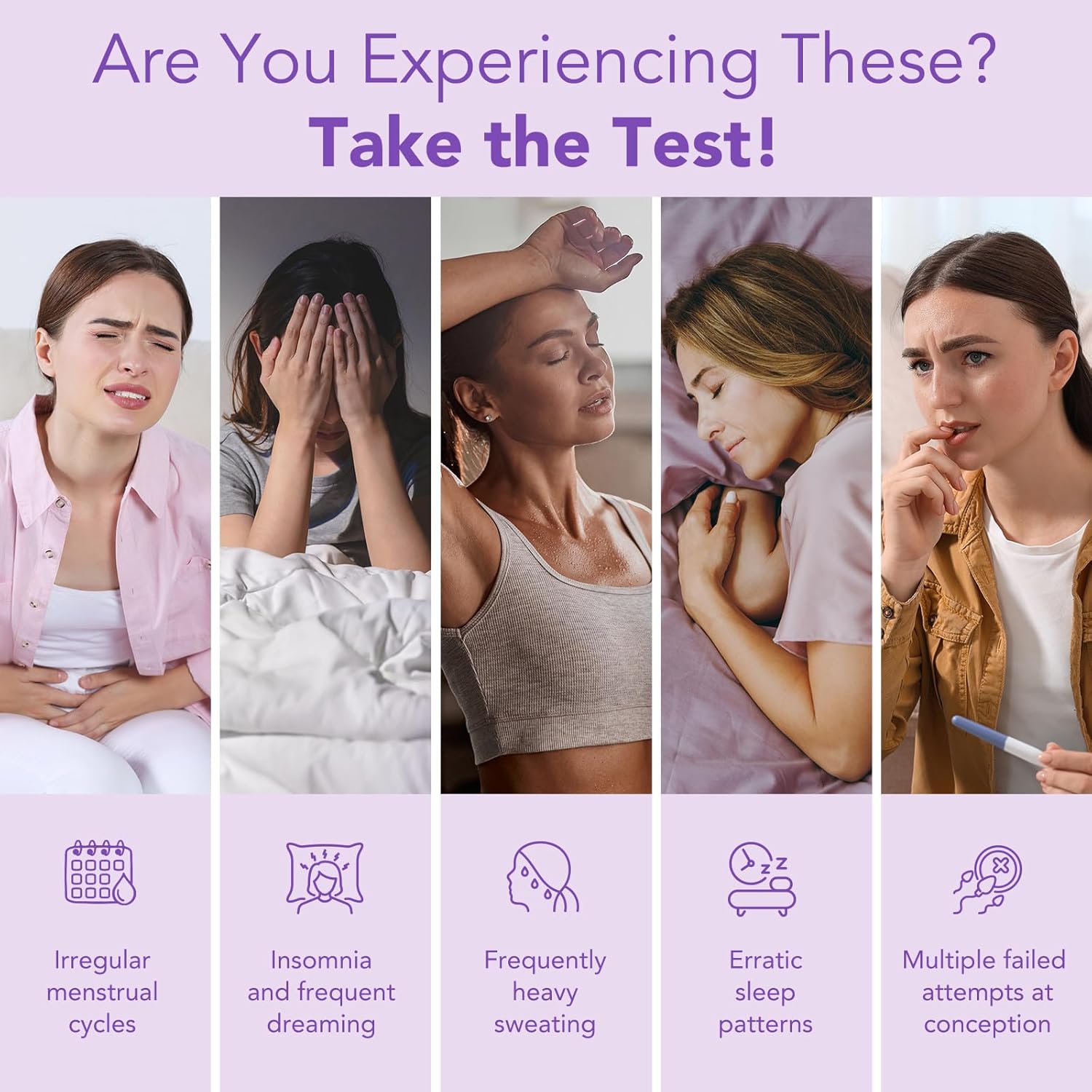 At-Home FSH Menopause Test Kit: 10 Test Strips for Monitoring Ovarian Reserve and Conception Timing