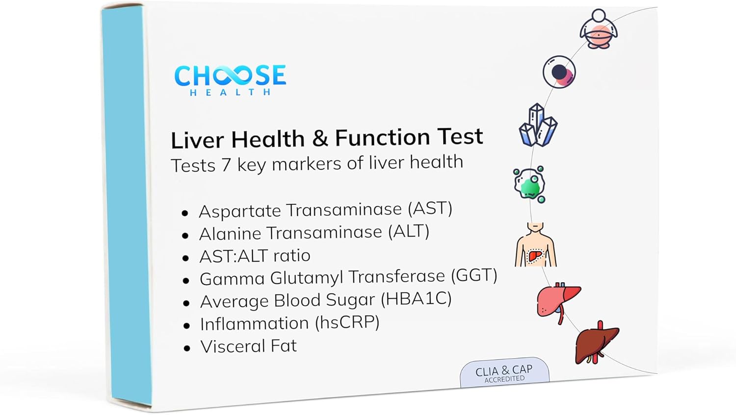 At-Home Liver Health Test Kit | Monitor Liver Function with 7 Tests | Includes AST, ALT, GGT, Blood Sugar, Inflammation | Track Health Progress | Not Available in NY or RI