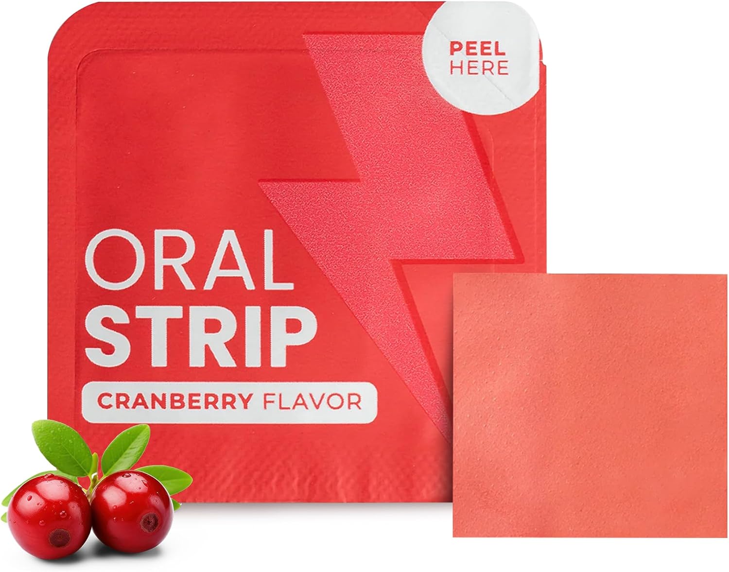 Athena Cranberry Green Tea Energy Strips with L Theanine & B12 - Boost Focus & Endurance - Vegan & Sugar Free - 30 Oral Strips