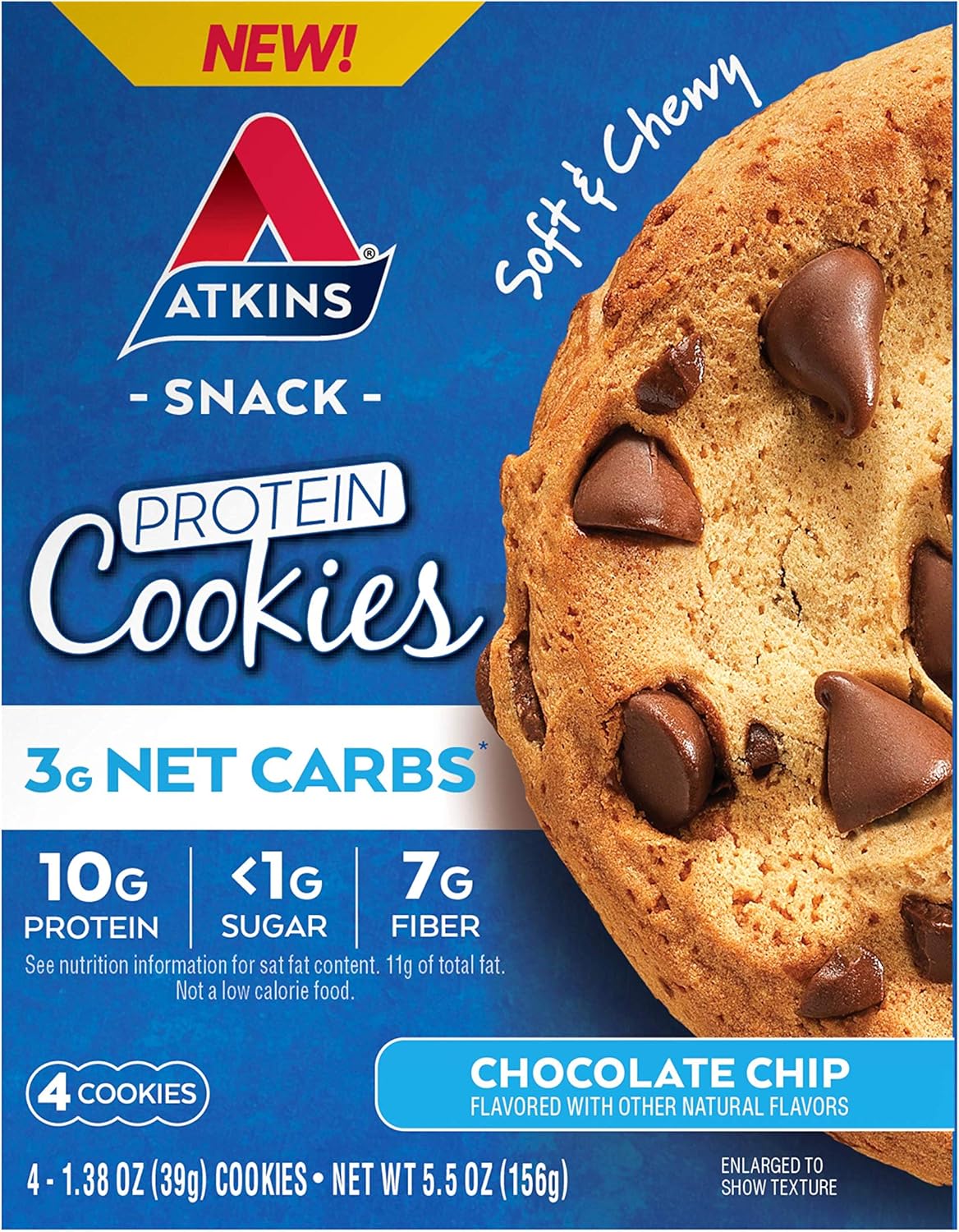 Atkins Chai Tea Latte Protein Shake & Chocolate Chip Cookie Bundle - 15g Protein, 3g Net Carbs, Keto Friendly - 4 Pack