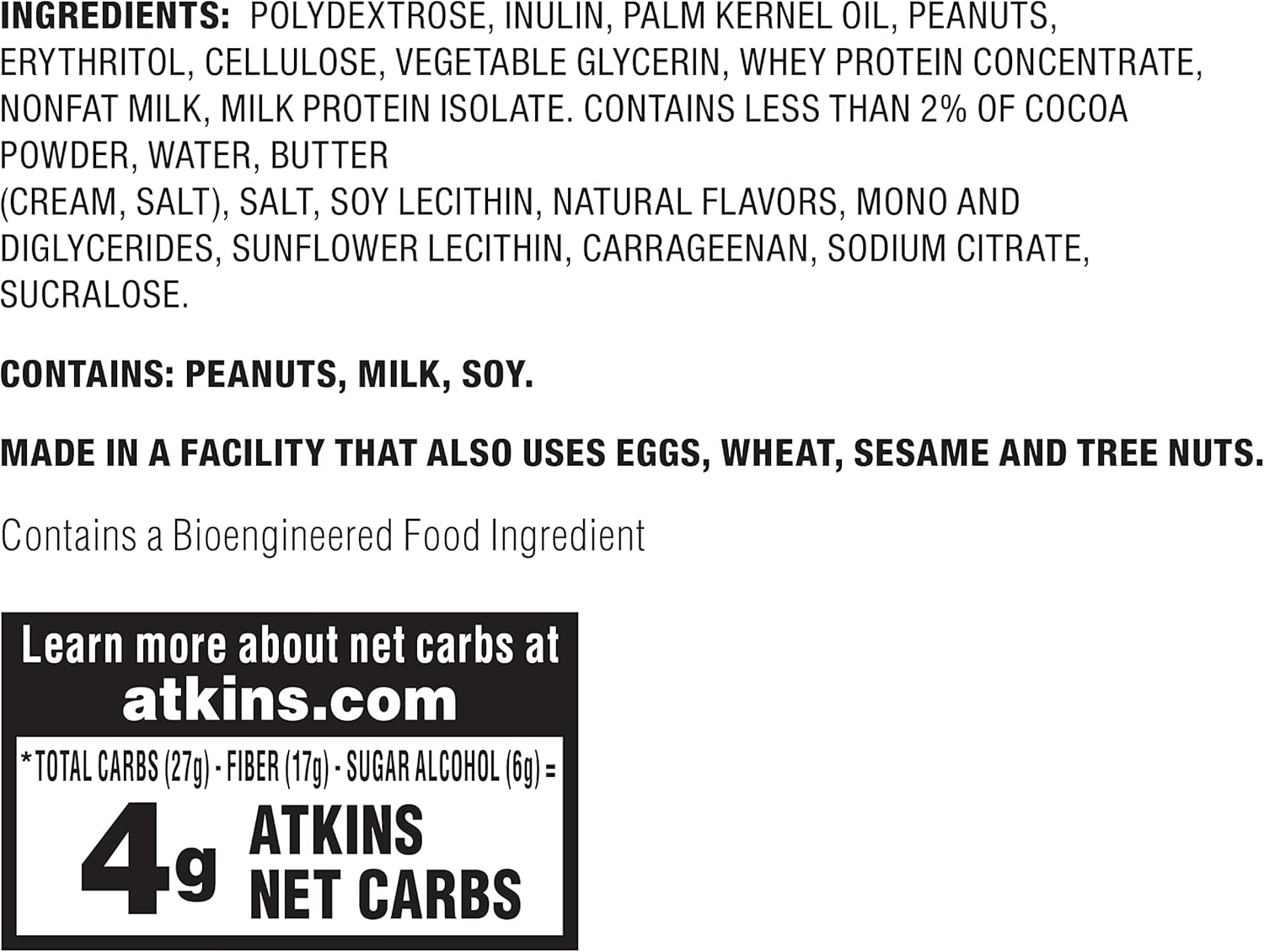 Atkins Endulge Chocolate Nutty Caramel Bars, 2g Sugar, High Fiber, Keto-Friendly, 12 Count