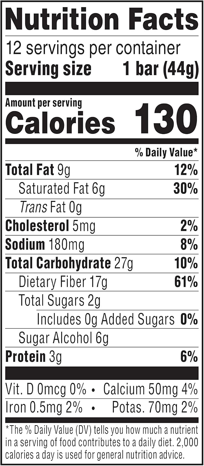Atkins Endulge Chocolate Nutty Caramel Bars, 2g Sugar, High Fiber, Keto-Friendly, 12 Count