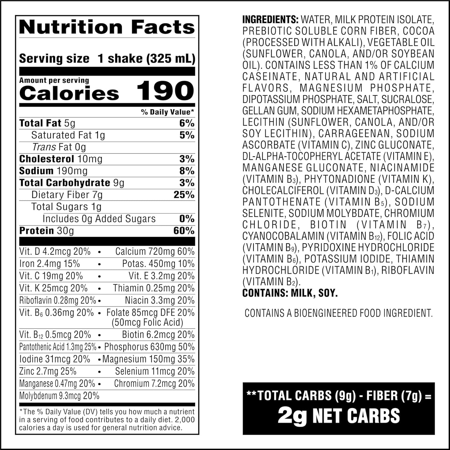 Atkins Milk Chocolate High Protein Shake with 30g Protein and 7g Prebiotic Fiber - Muscle & Gut Health Support - 12 Pack