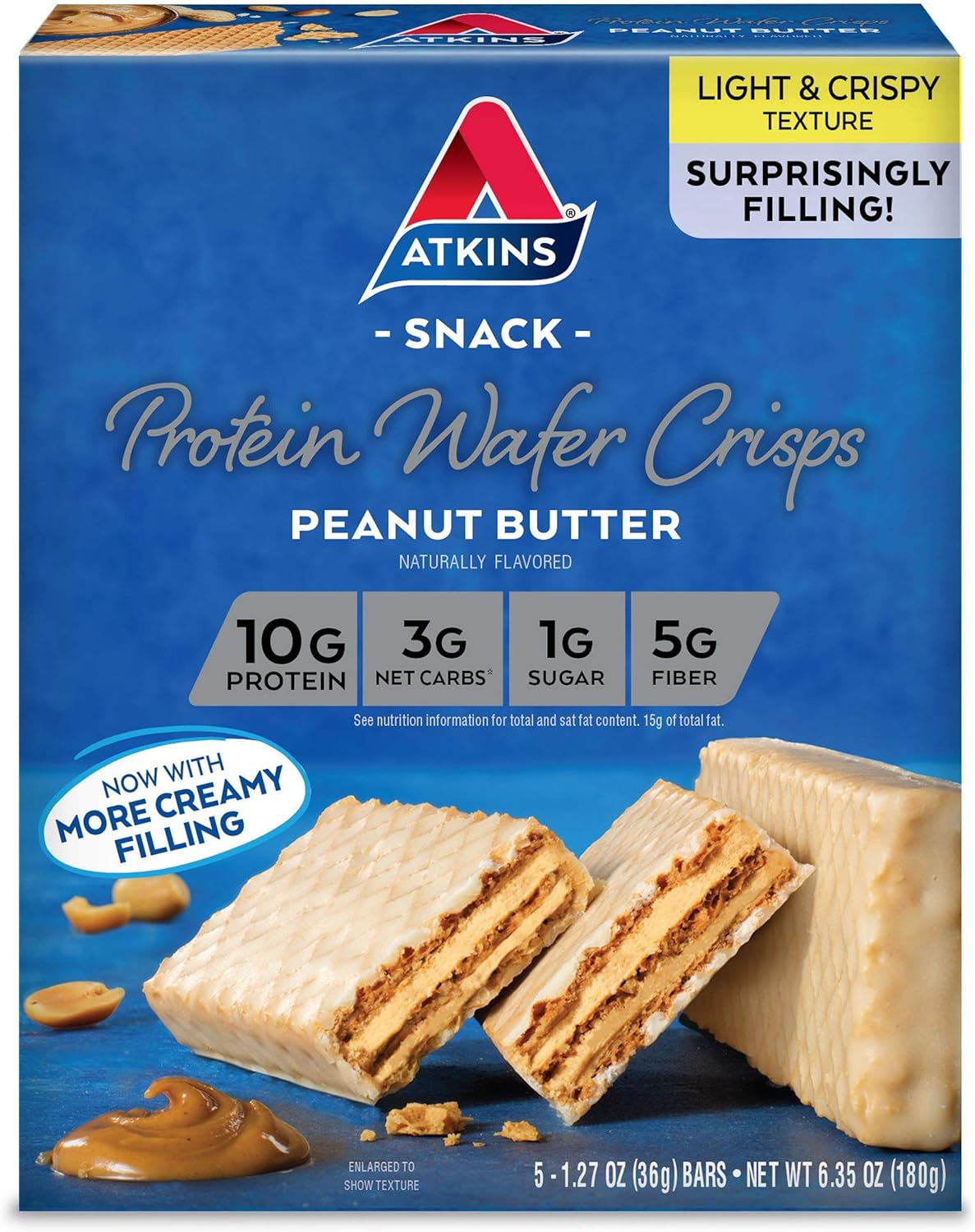 Atkins Protein Bundle: Chai Tea Latte Shake with 15g Protein + Peanut Butter Wafer Crisps with 10g Protein, Low Net Carb & Sugar, 5 Pack