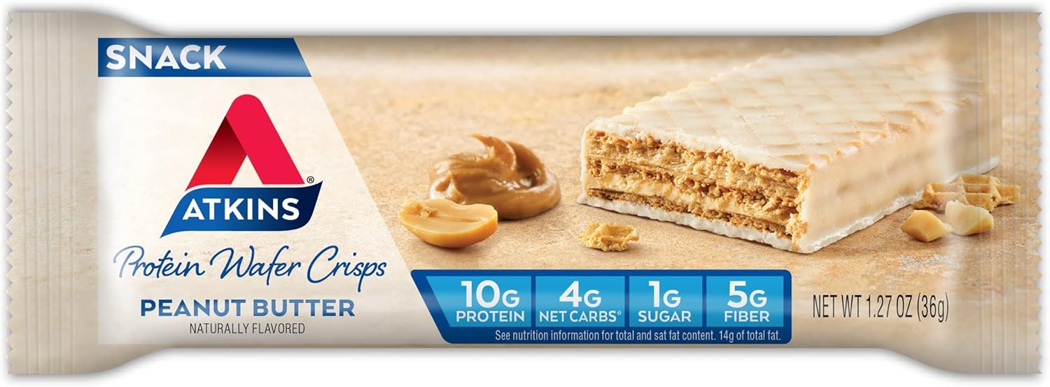 Atkins Protein Bundle: Chai Tea Latte Shake with 15g Protein + Peanut Butter Wafer Crisps with 10g Protein, Low Net Carb & Sugar, 5 Pack