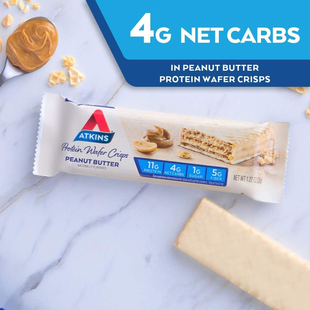 Atkins Protein Bundle: Chai Tea Latte Shake with 15g Protein + Peanut Butter Wafer Crisps with 10g Protein, Low Net Carb & Sugar, 5 Pack