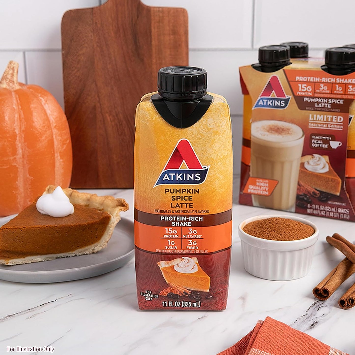 Atkins Pumpkin Spice Latte: High Protein, Low Net Carbs, Keto-Friendly - 12 Pack