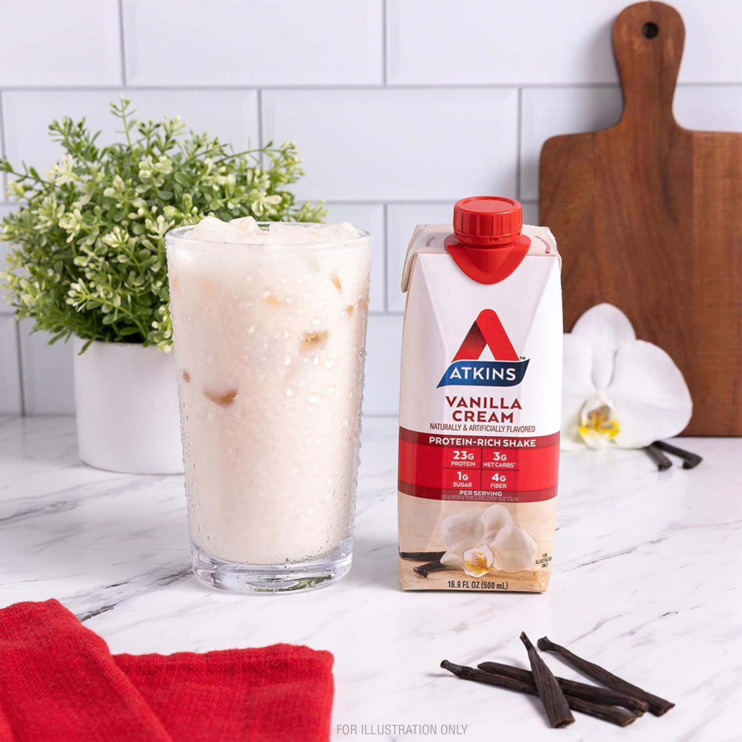 Atkins Vanilla Cream Protein Shake - 23g Protein, Low Carb, Keto-Friendly