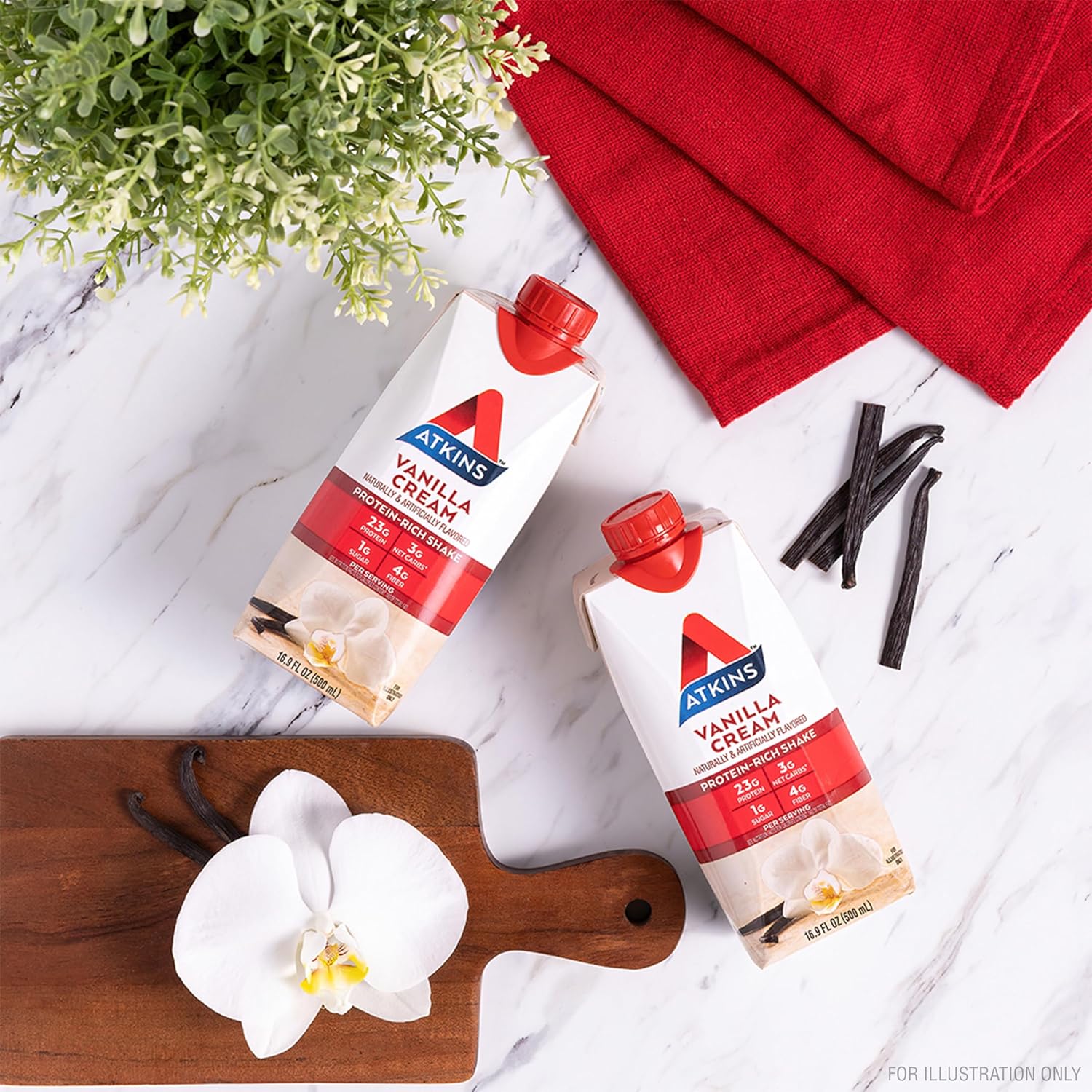 Atkins Vanilla Cream Protein Shake - 23g Protein, Low Carb, Keto-Friendly