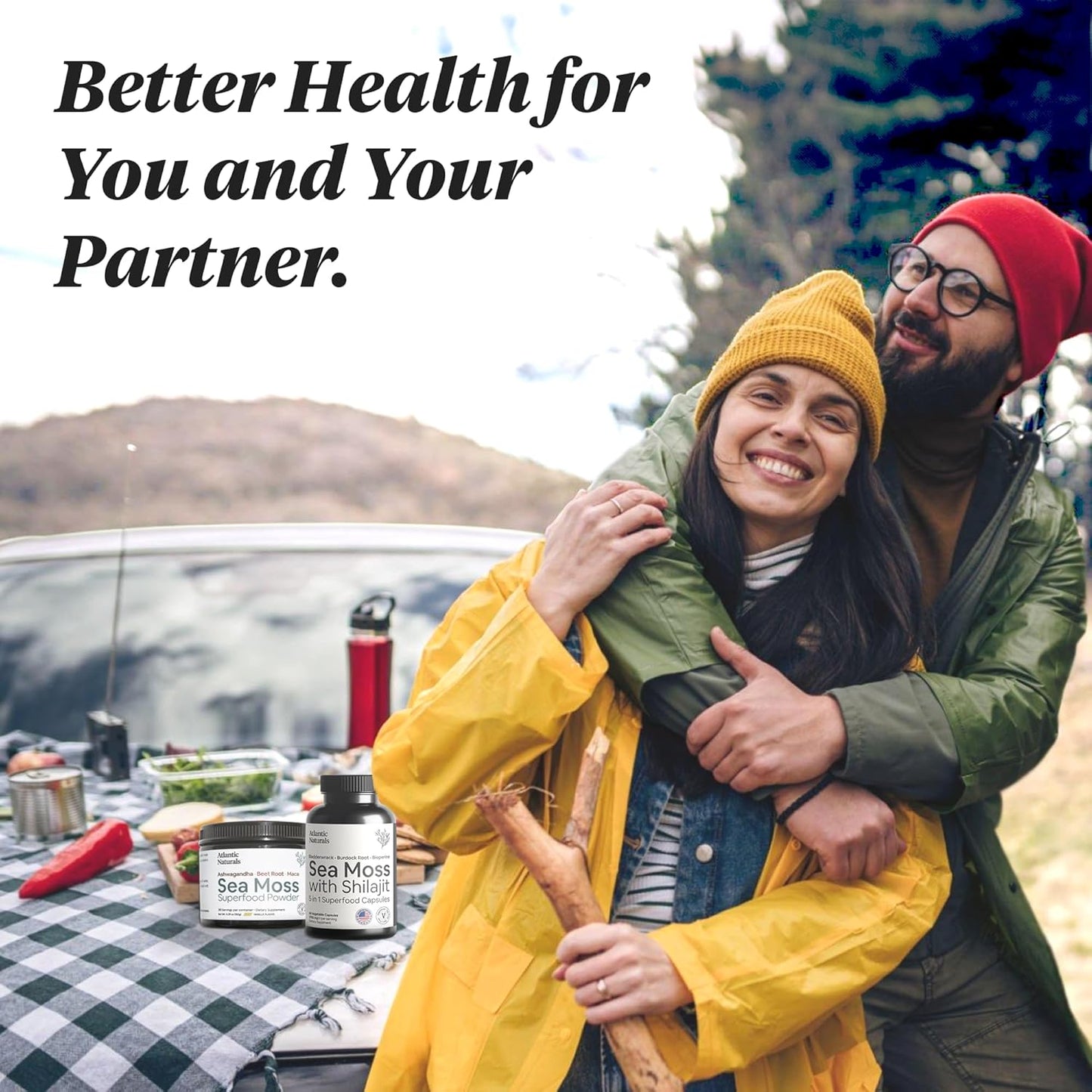 Atlantic Naturals Sea Moss Superfood Bundle - Sea Moss with Shilajit Capsules & Powder with Ashwagandha, Beet Root & Maca - Enhanced Vitality, Skin & Athletic Support 60 ct & 150g