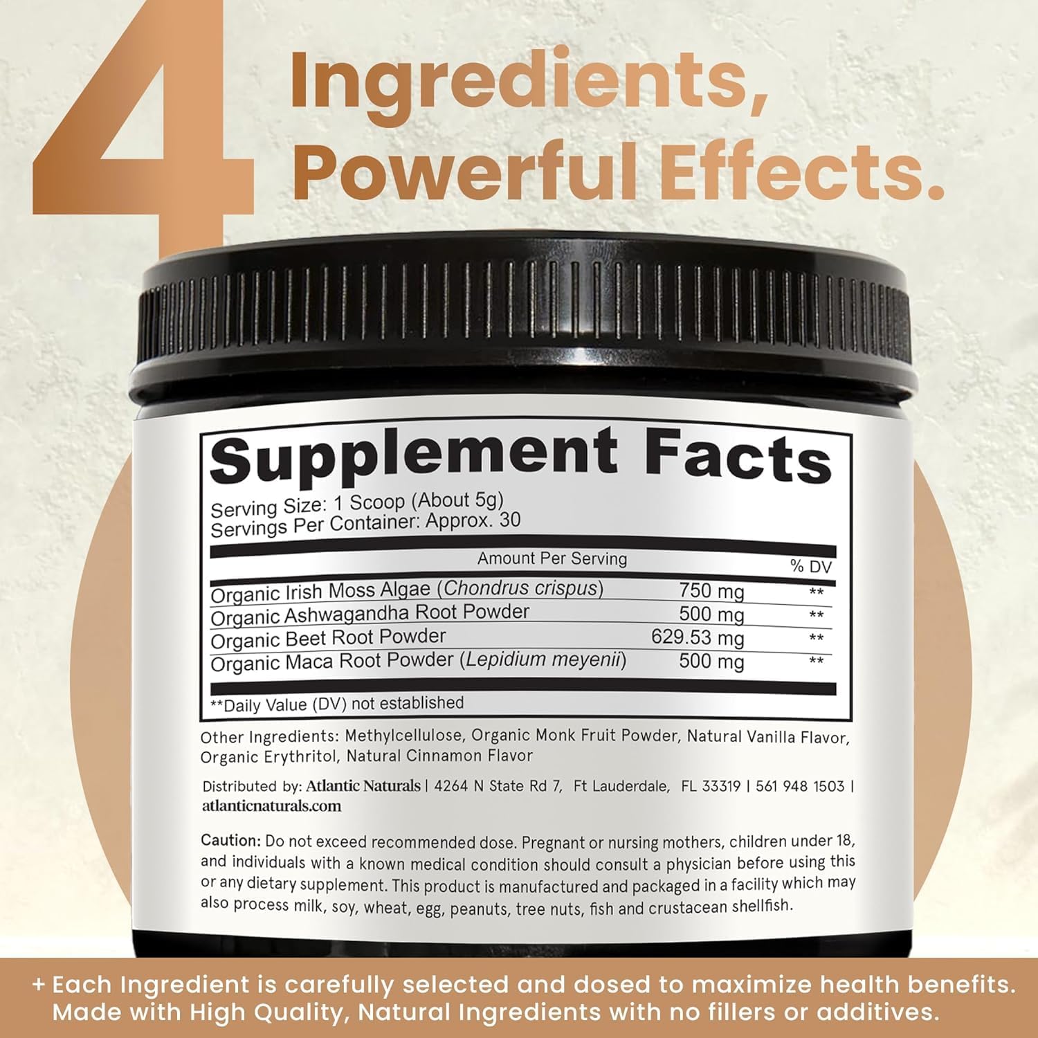 Atlantic Naturals Sea Moss Superfood Bundle - Sea Moss with Shilajit Capsules & Powder with Ashwagandha, Beet Root & Maca - Enhanced Vitality, Skin & Athletic Support 60 ct & 150g