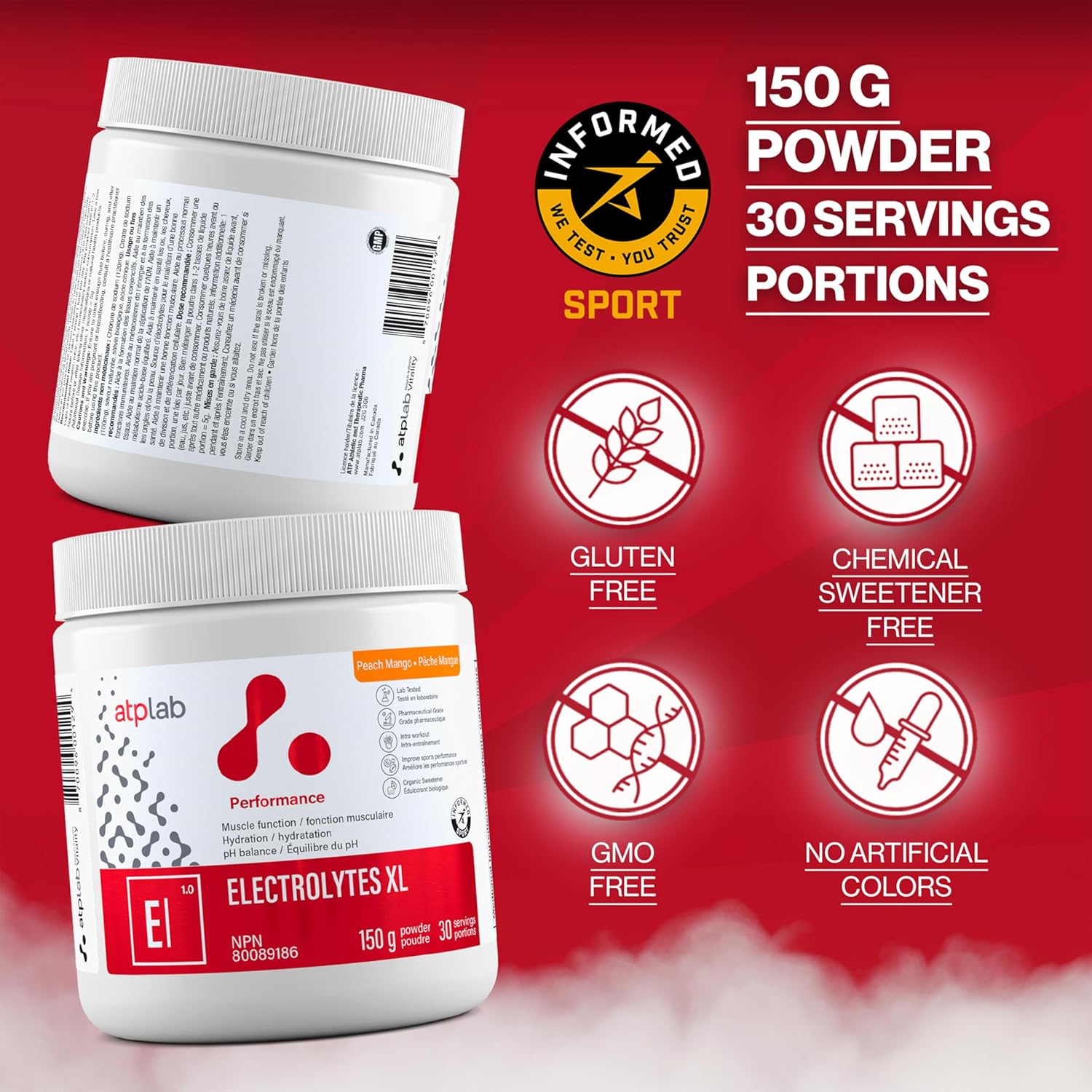 ATP LAB Electrolytes XL 150g - Enhance Performance, Support Muscle Function, Hydration, and pH Balance