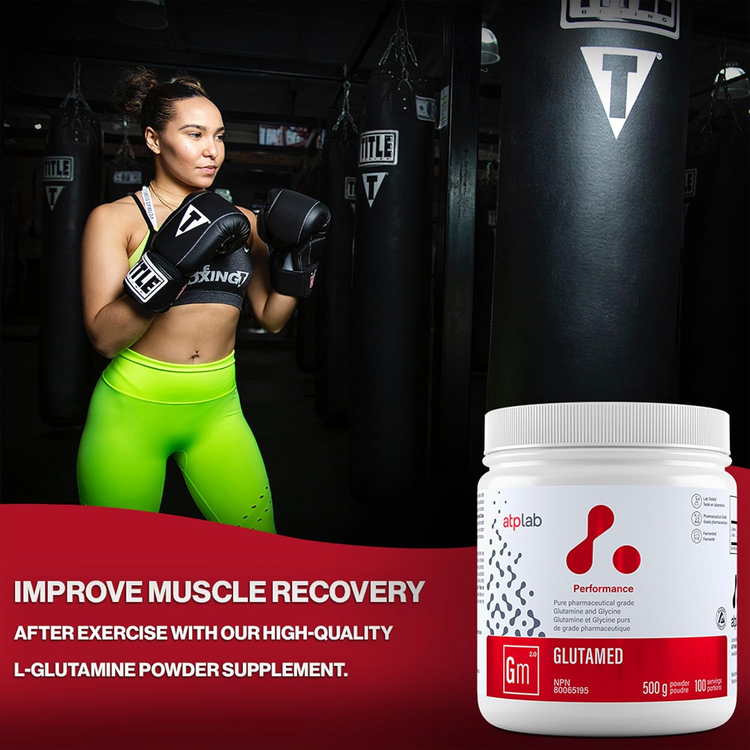 ATP LAB Glutamed 500g - High-Quality Pharmaceutical-Grade Glutamine and Glycine Blend