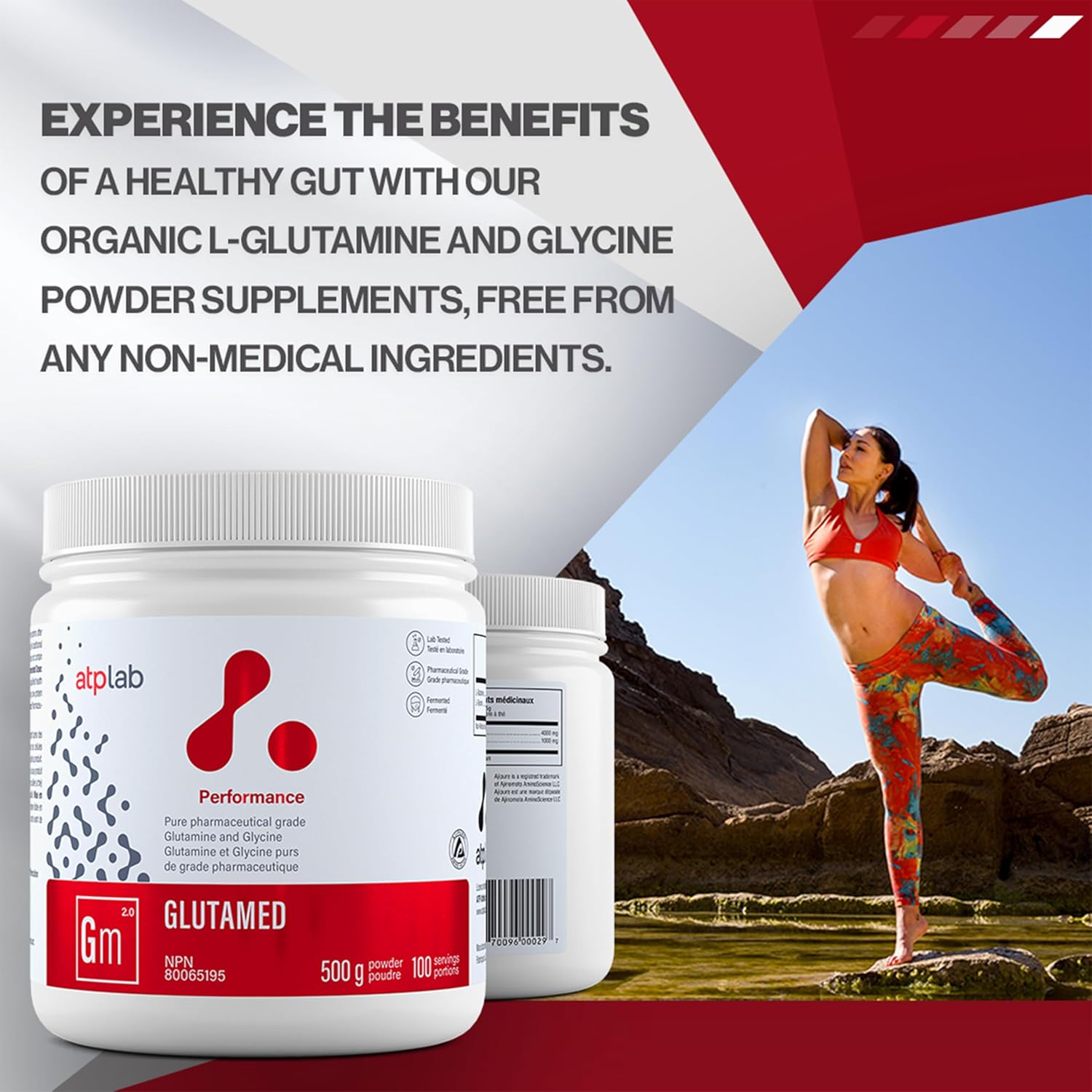 ATP LAB Glutamed 500g - High-Quality Pharmaceutical-Grade Glutamine and Glycine Blend