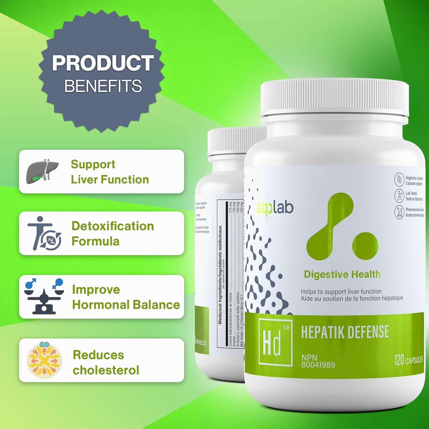 ATP LAB Hepatik Defense 120 caps | High Concentration Liver Detox Formula for Liver Function Support