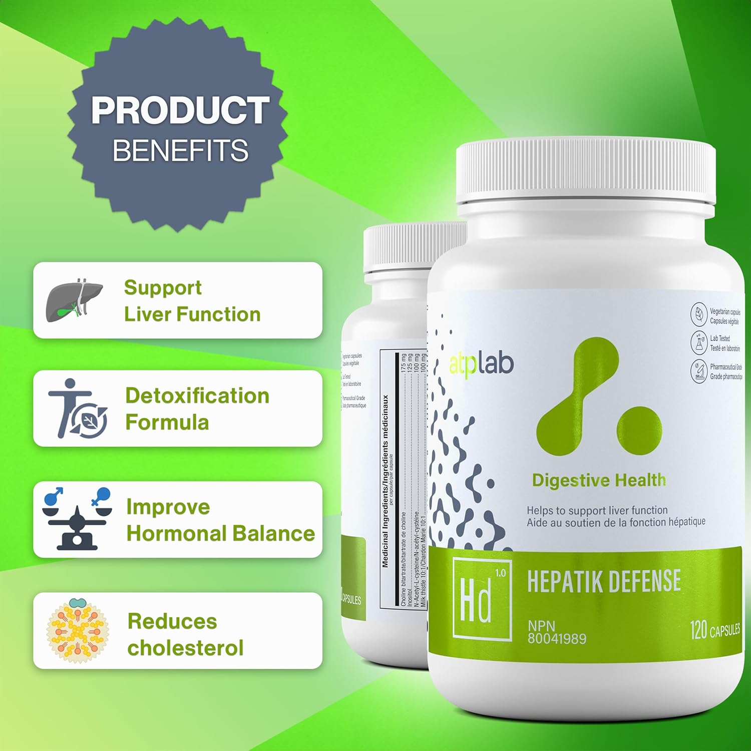 ATP LAB Hepatik Defense 120 caps | High Concentration Liver Detox Formula for Liver Function Support