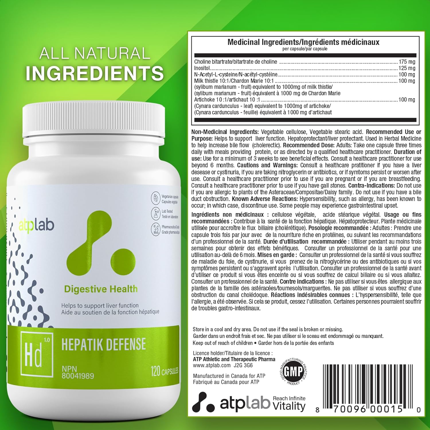 ATP LAB Hepatik Defense 120 caps | High Concentration Liver Detox Formula for Liver Function Support