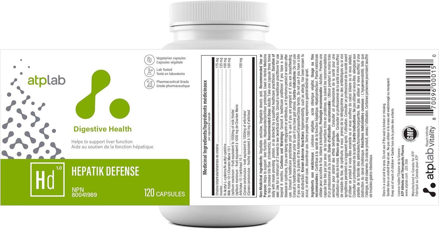ATP LAB Hepatik Defense 120 caps | High Concentration Liver Detox Formula for Liver Function Support